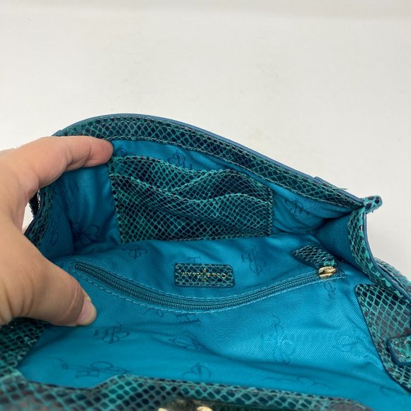 Cole Haan Isabelle clutch, teal snake print - Picture 12 of 12